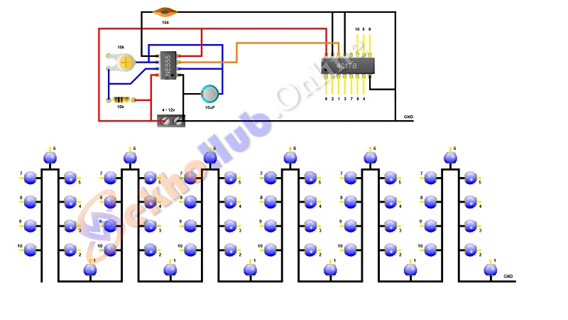[LED Chaser Using CD4017 ic