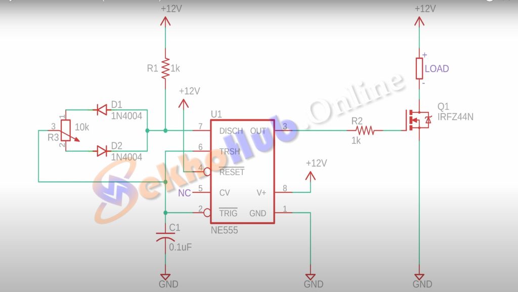 Overcurrent Protection Circuit 12V 3A using 555 Timer IC Recovered Recovered