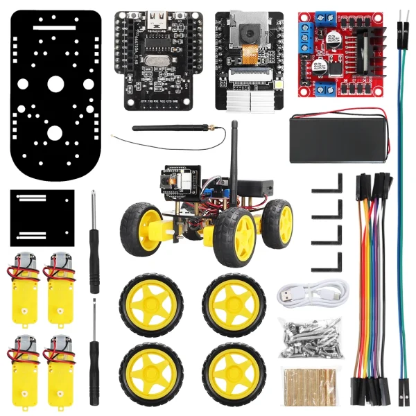 4WD Smart Robot Car ESP32 Camera Wifi Automation Kit For Arduino