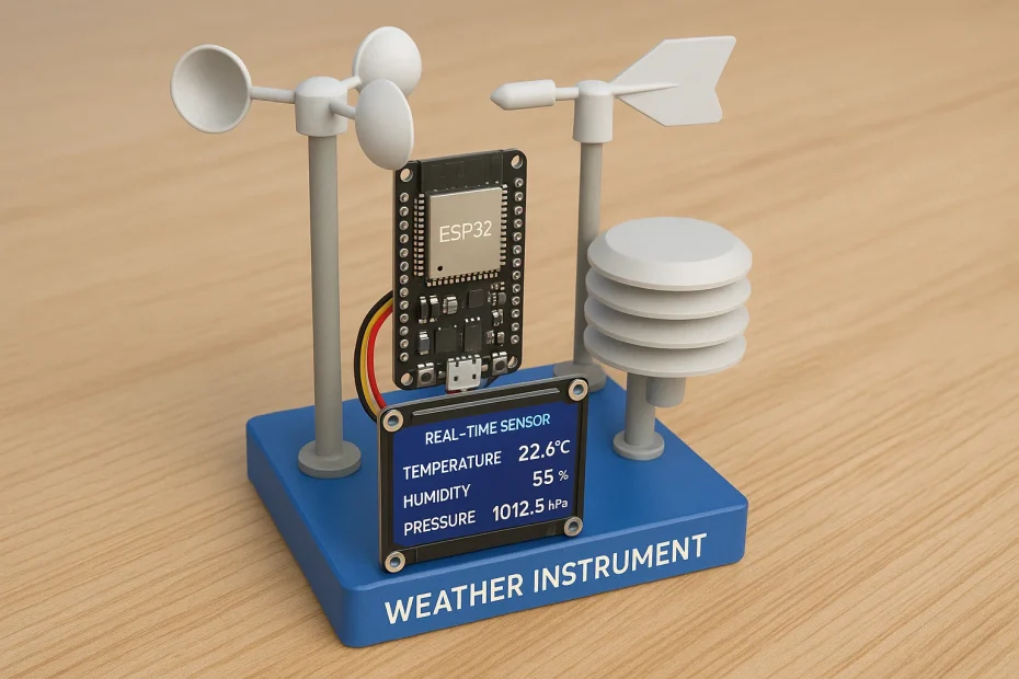 ESP32 Weather Instrument with Real-Time Sensor Monitoring on ThingSpeak