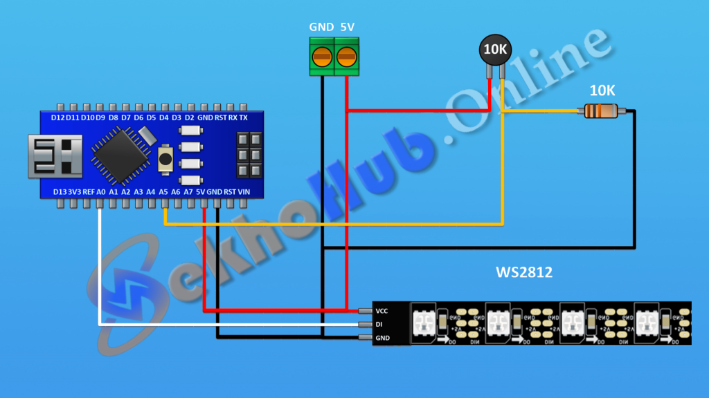 NeoPixel Temperature Meter Circuit Diagram 