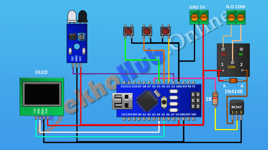 Smart Object Counter Arduino Project with OLED Display and Relay Control