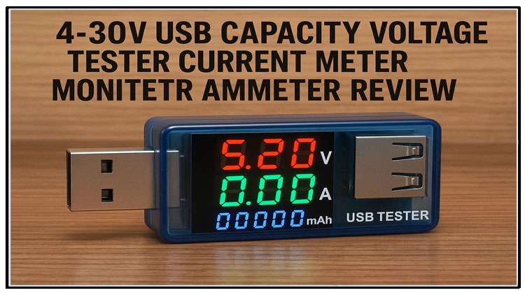 8-in-1 4–30V USB Capacity Voltage Tester Current Meter Monitor Voltmeter