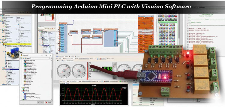 Programming Arduino Mini PLC with Visuino Software